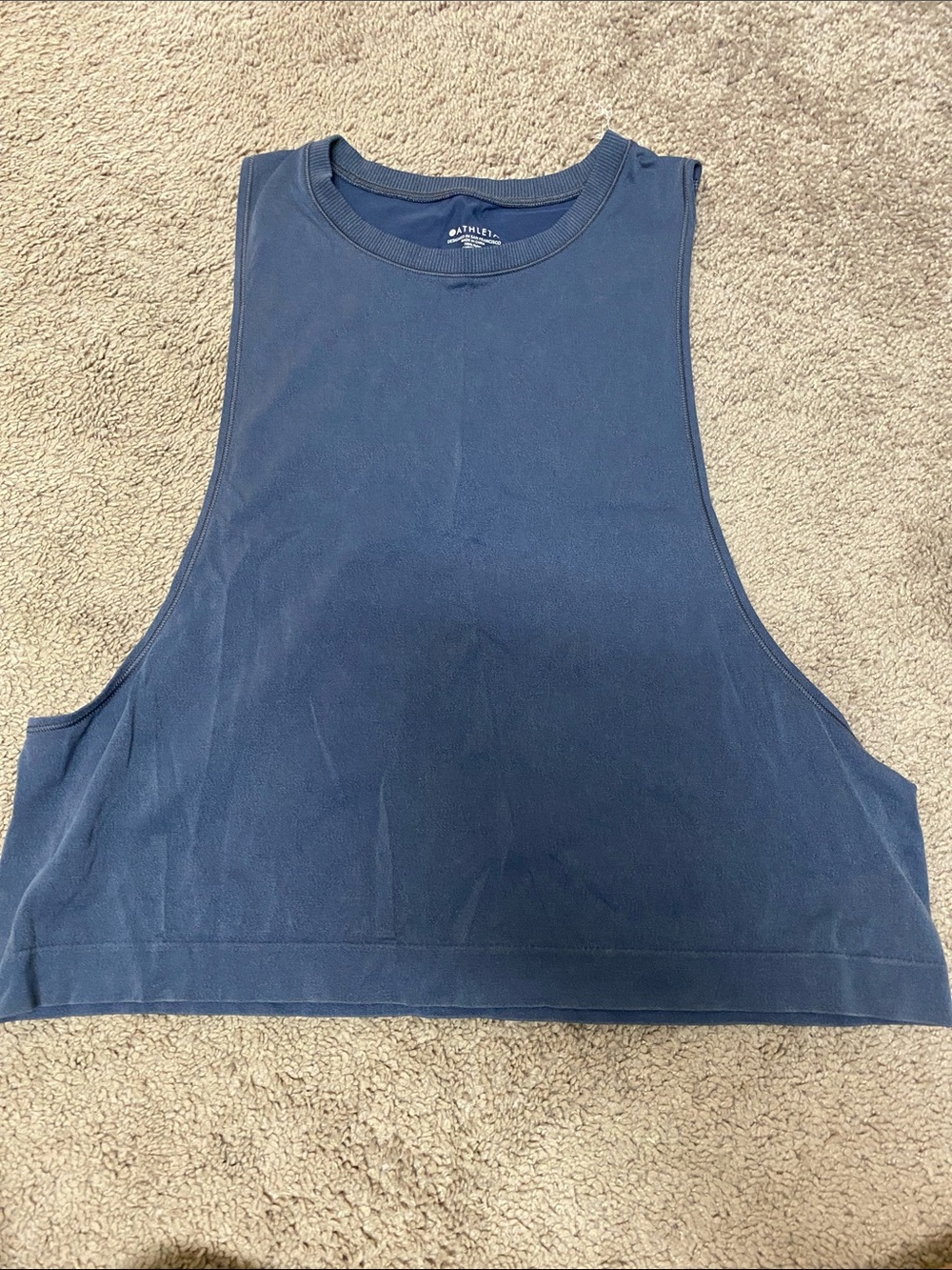 Athleta Navy Cropped Muscle Tank - Women's Sleeveless Workout Top